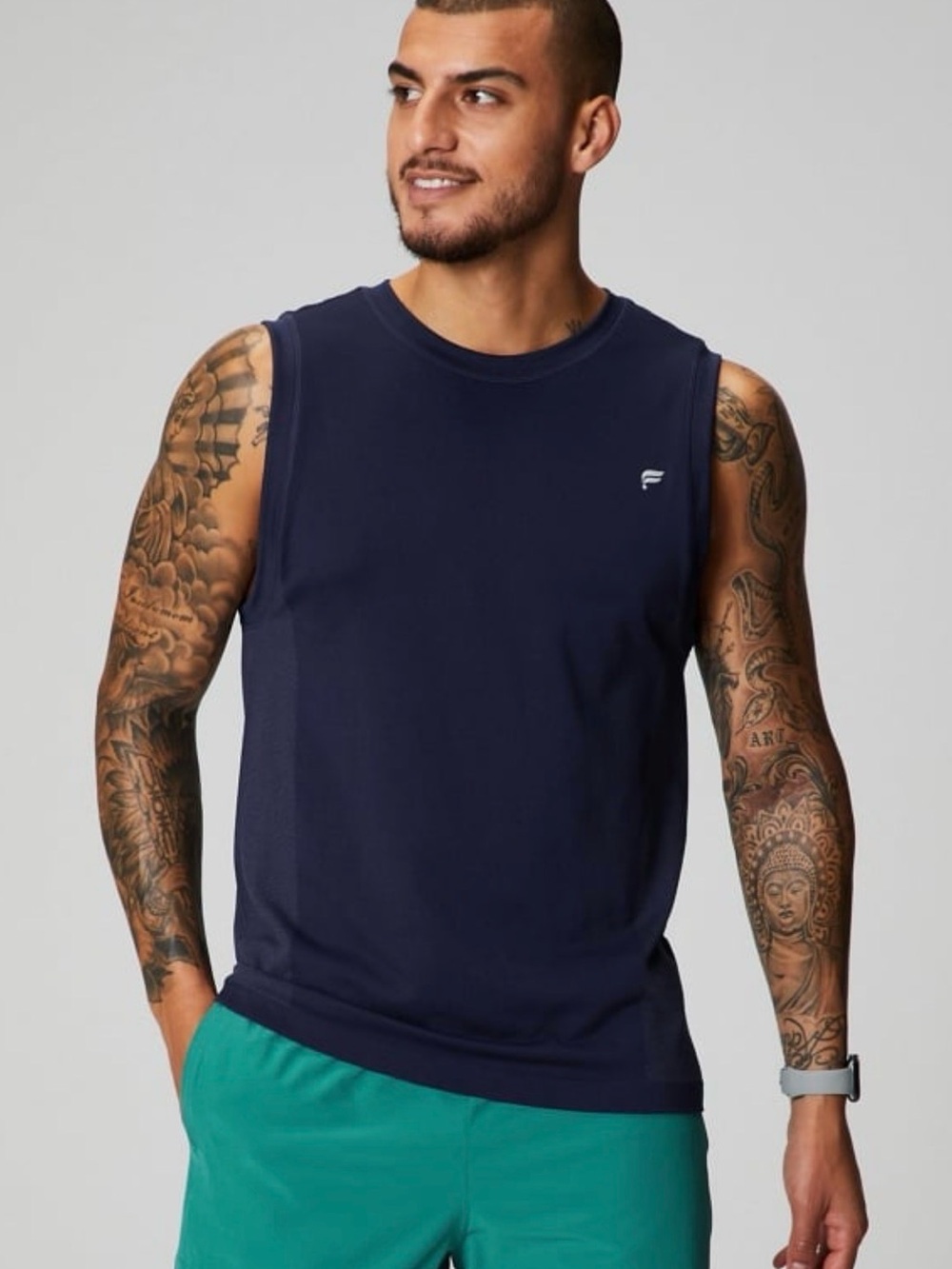 Fabletics The Training Day Muscle Tank Navy